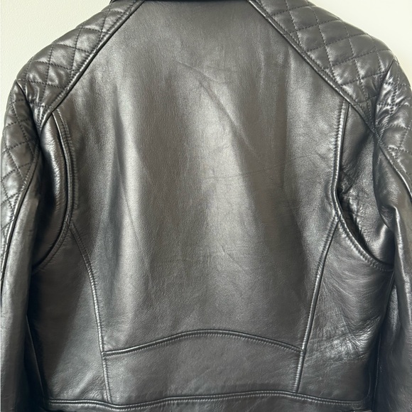 Dsquared2 Black Leather Print Biker Jacket Size 52 - Picture 13 of 15
